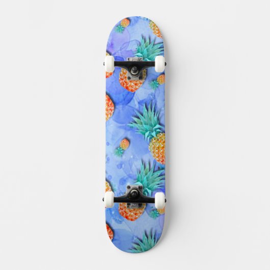 Ananas. Schilderen. Feest. Persoonlijk Skateboard (Voorkant)