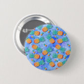 Ananas. Schilderen. Feest. Ronde Button 5,7 Cm (Voorkant /achterkant)