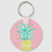 Ananas schilferende roze Sleutelhanger (Voorkant)