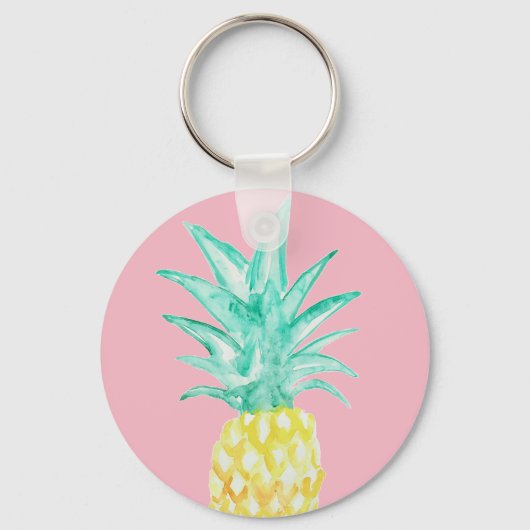 Ananas schilferende roze Sleutelhanger (Voorkant)