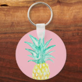 Ananas schilferende roze Sleutelhanger (Voorkant)