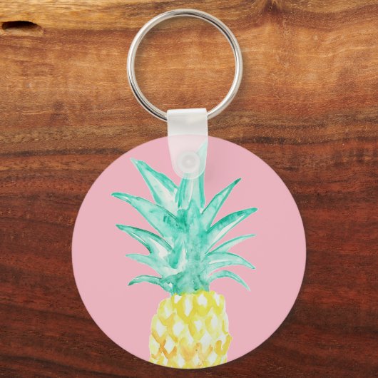 Ananas schilferende roze Sleutelhanger (Voorkant)