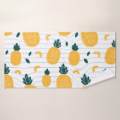 Ananas schoonheid: Hand getrokken patroon Badhanddoek (Badhanddoek)