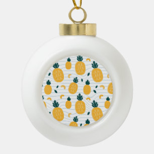 Ananas schoonheid: Hand getrokken patroon Keramische Bal Ornament