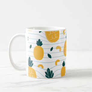 Ananas schoonheid: Hand getrokken patroon Koffiemok