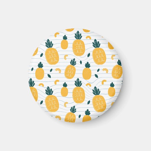 Ananas schoonheid: Hand getrokken patroon Magneet (Voorkant)