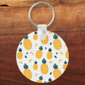 Ananas schoonheid: Hand getrokken patroon Sleutelhanger (Achterkant)