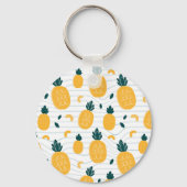 Ananas schoonheid: Hand getrokken patroon Sleutelhanger (Achterkant)