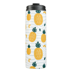 Ananas schoonheid: Hand getrokken patroon Thermosbeker