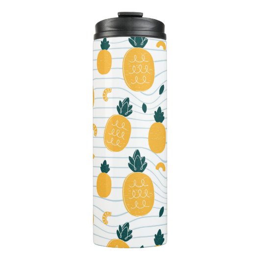 Ananas schoonheid: Hand getrokken patroon Thermosbeker (Voorkant)