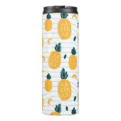 Ananas schoonheid: Hand getrokken patroon Thermosbeker (Achterkant)
