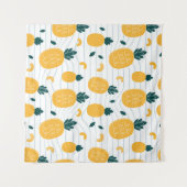 Ananas schoonheid: Hand getrokken patroon Wandkleed (Voorkant (horizontaal))