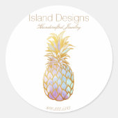Ananas Sieraden Verpakkingsetiketten Ronde Sticker (Voorkant)