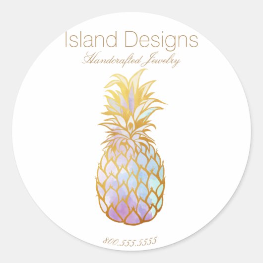 Ananas Sieraden Verpakkingsetiketten Ronde Sticker (Voorkant)