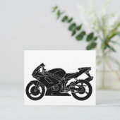 ananas-silhouette-motorfiets briefkaart (Staand voorkant)