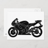 ananas-silhouette-motorfiets briefkaart (Voorkant / Achterkant)