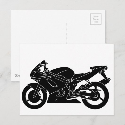 ananas-silhouette-motorfiets briefkaart (Voorkant / Achterkant)