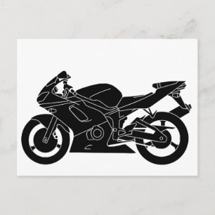 ananas-silhouette-motorfiets briefkaart