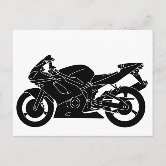 ananas-silhouette-motorfiets briefkaart (Voorkant)