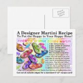 Ananas Sinaasappel Colada Tropical Martini Recept Briefkaart (Voorkant / Achterkant)