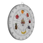 Ananas, Sinaasappel, Peer, Appel, Druiven Fruit Dartbord (Voorkant Links)
