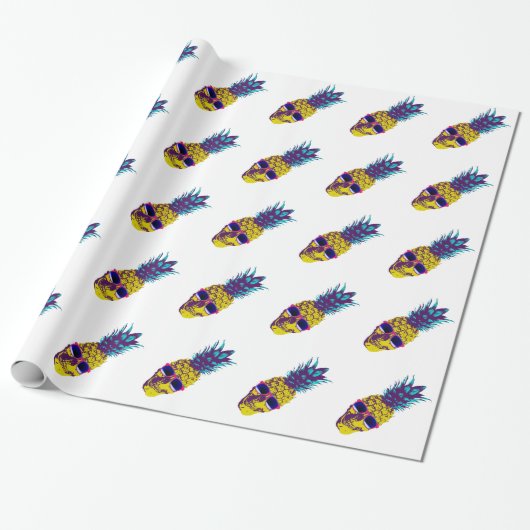 Ananas Skull Cadeaupapier (Uitgerold)