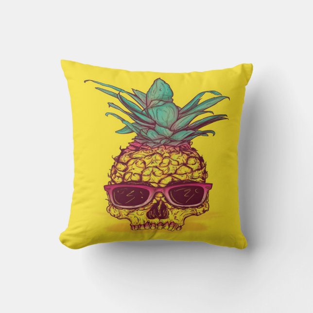 Ananas Skull Head Kussen (Voorkant)
