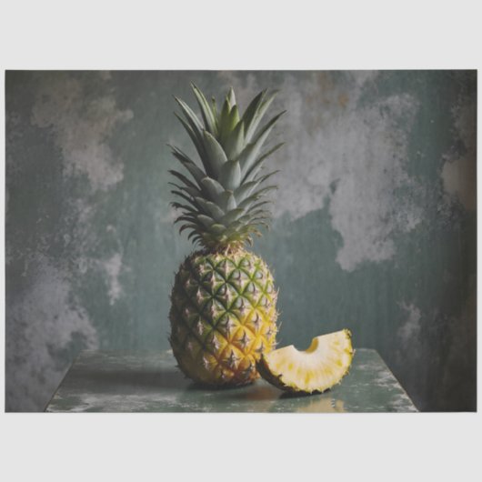 Ananas & Snee Rustieke Grunge Decoupage Tissuepapier (Voorkant)