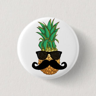 Ananas snor ronde button 3,2 cm
