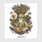 Ananas Space Sensei — Vintage Kosmische Meester  Sticker (Vel)