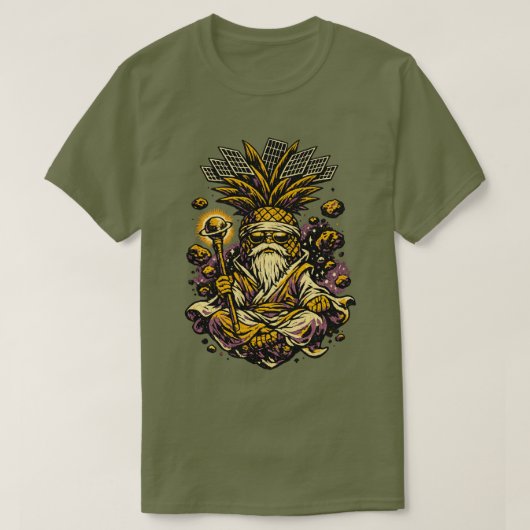 Ananas Space Sensei — Vintage Kosmische Meester  T-shirt (Design voorkant)