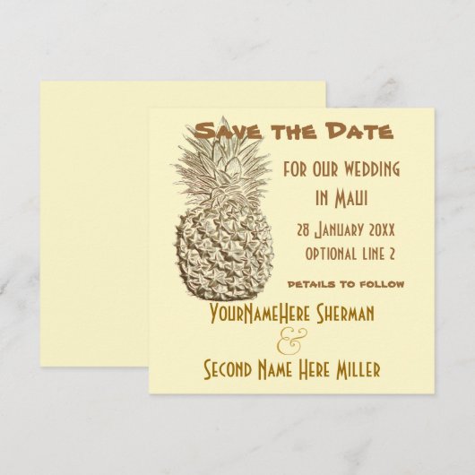 ananas Sparen de Datum Weddenschap (Voorkant / Achterkant)