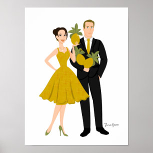 Ananas stel poster