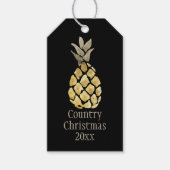 ananas Stenciled Rustic Cadeaulabel (Voorkant)