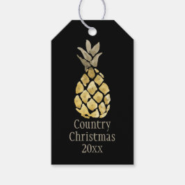 ananas Stenciled Rustic Cadeaulabel