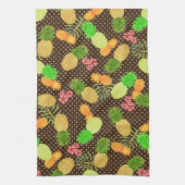 Ananas Stippen Black Theedoek (Verticaal)