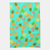 Ananas Stippen Blauwgroen Theedoek (Verticaal)