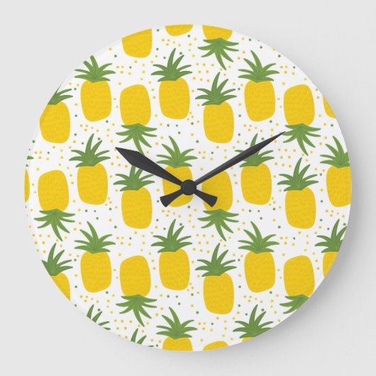 Ananas Stippen: Zomer Fruit Design Grote Klok (Voorkant)