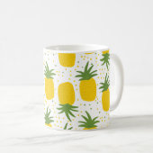Ananas Stippen: Zomer Fruit Design Koffiemok (Voorkant rechts)