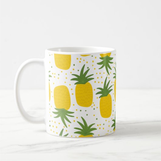 Ananas Stippen: Zomer Fruit Design Koffiemok (Links)