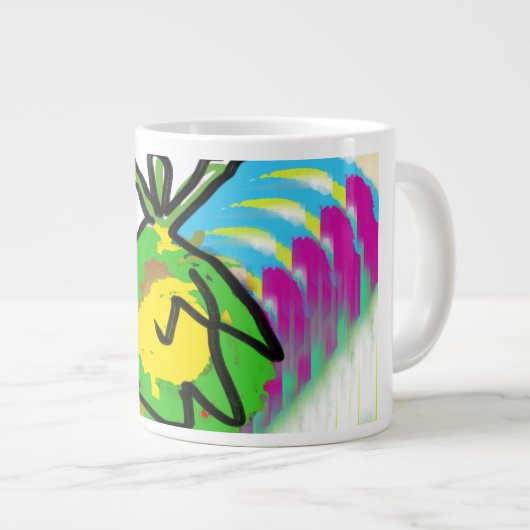 Ananas stropdas droog grote koffiekop (Voorkant rechts)