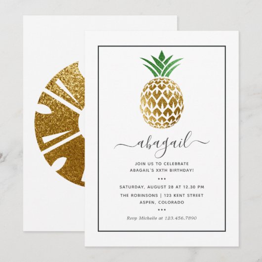 ananas Summer Birthday Kaart (Voorkant / Achterkant)