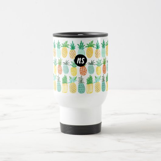 ananas Summer Monogram | Travel Mug Reisbeker (Center)