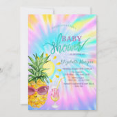 Ananas, Sun, Cocktail Tie Dye Baby shower Kaart (Voorkant)