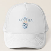 Ananas Sunset and Blue Ocean Waves Aloha Trucker Pet (Voorkant)