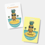 Ananas Surfer Rides Een Wave Thunder_Cove Badge (Voor- en achterkant)