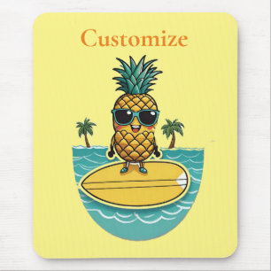 Ananas Surfer Rides Een Wave Thunder_Cove Muismat