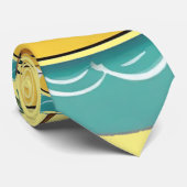 Ananas Surfer Rides Een Wave Thunder_Cove Stropdas (Opgerold)