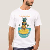 Ananas Surfer Rides Een Wave Thunder_Cove T-shirt (Voorkant)