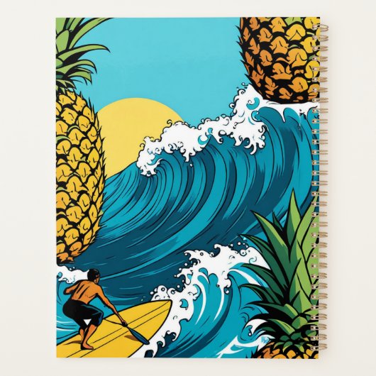 Ananas Surfer: Zomer Tropisch Avontuur Planner (Achterkant)